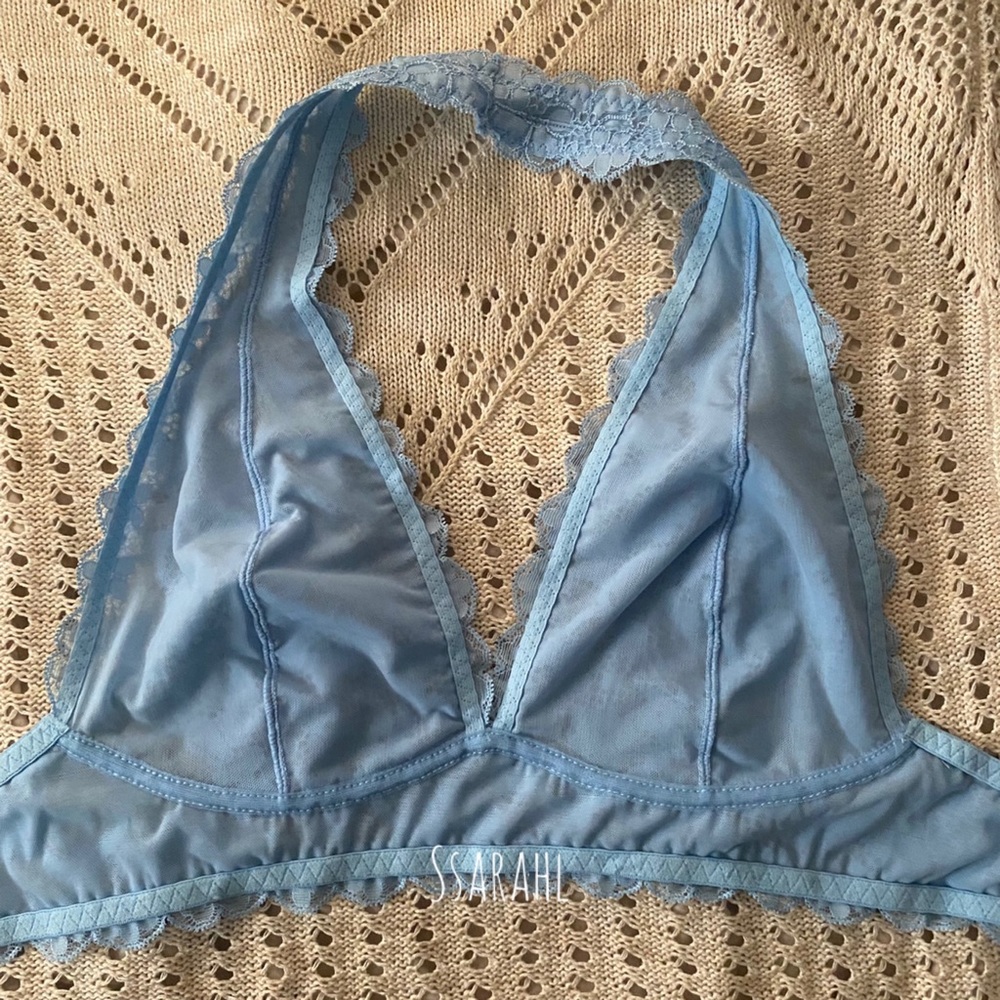 Free People Lace Halter Bralette in Sky - Picture 4 of 4